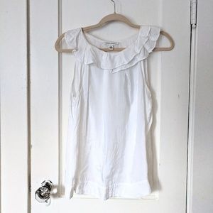 Banana Republic White Ruffle Blouse